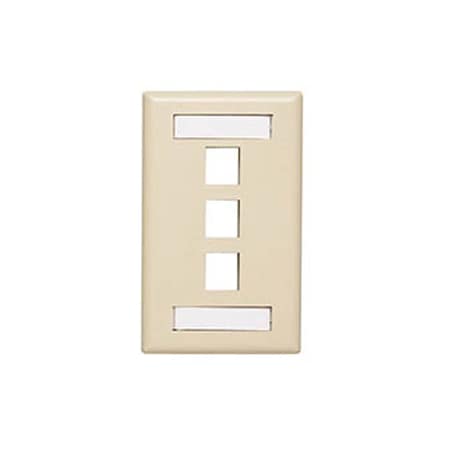 Allen Tel Versatap Faceplate With I.D. Windows, 3-Port, Ivory AT70-3-09